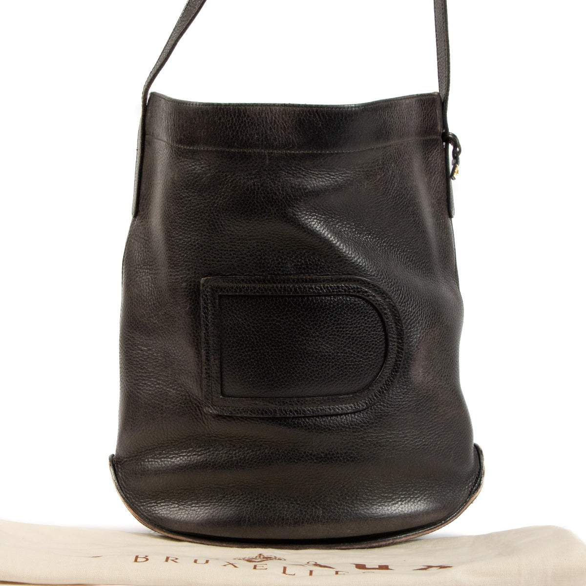 Delvaux Vintage Black Leather Pin Crossbody Bag