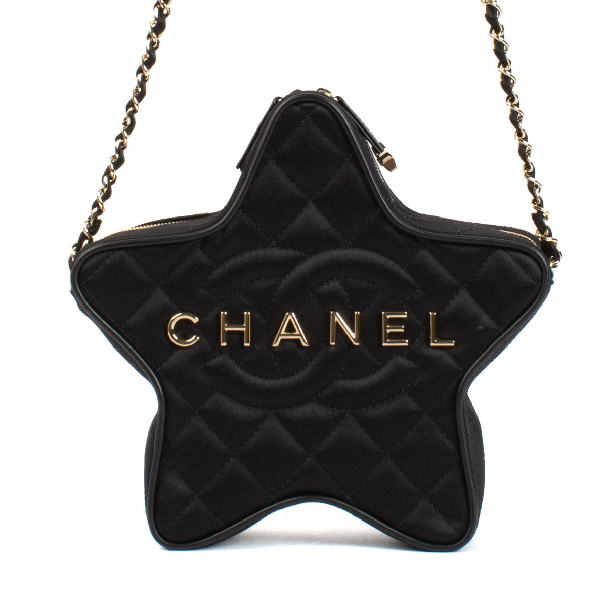 Chanel 24C Zwarte Satijnen Ster Tas