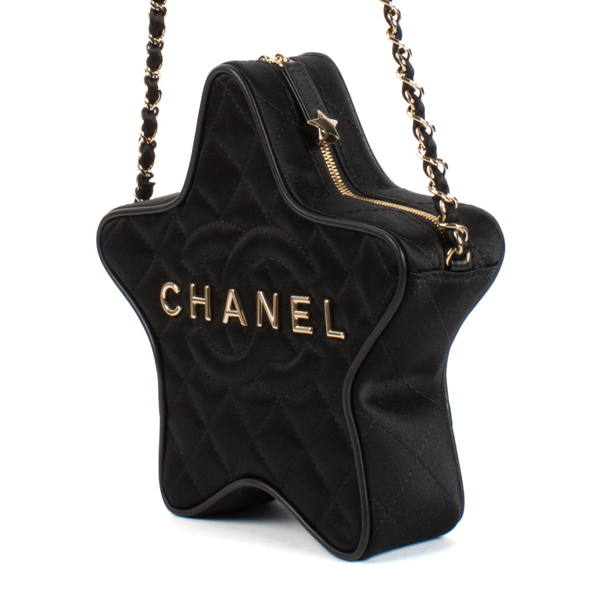 Chanel 24C Zwarte Satijnen Ster Tas