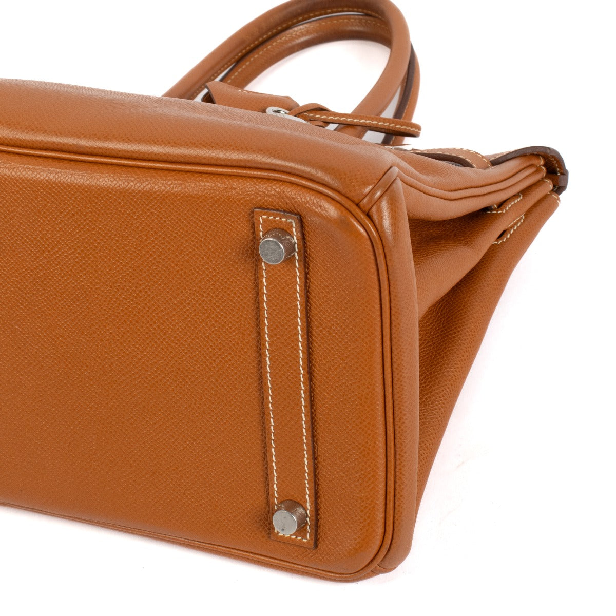 Authentic second hand vintage Hermès 2007 Birkin Retourne 30 Gold Epsom GHW on www.labellov.com