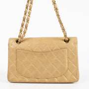 Authentic Preloved Chanel Beige Small Classic Handbag Classic Flap Bag Year: 2002-2003 on Labellov.com