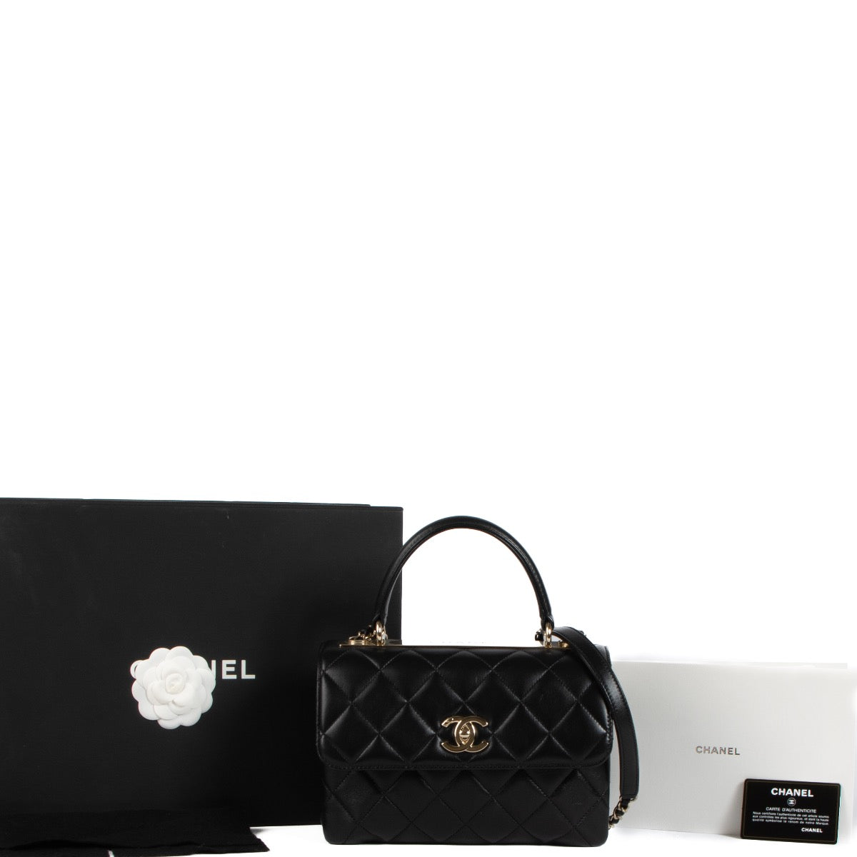 shop 100% authentic second hand Chanel Black Lambskin Small Trendy CC Bag on Labellov.com