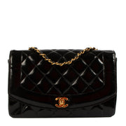 Chanel Black Patent Leather Vintage Diana Flap Bag for the best price at Labellov secondhand luxury in Antwerp. We buy and sell authentic designer bags.