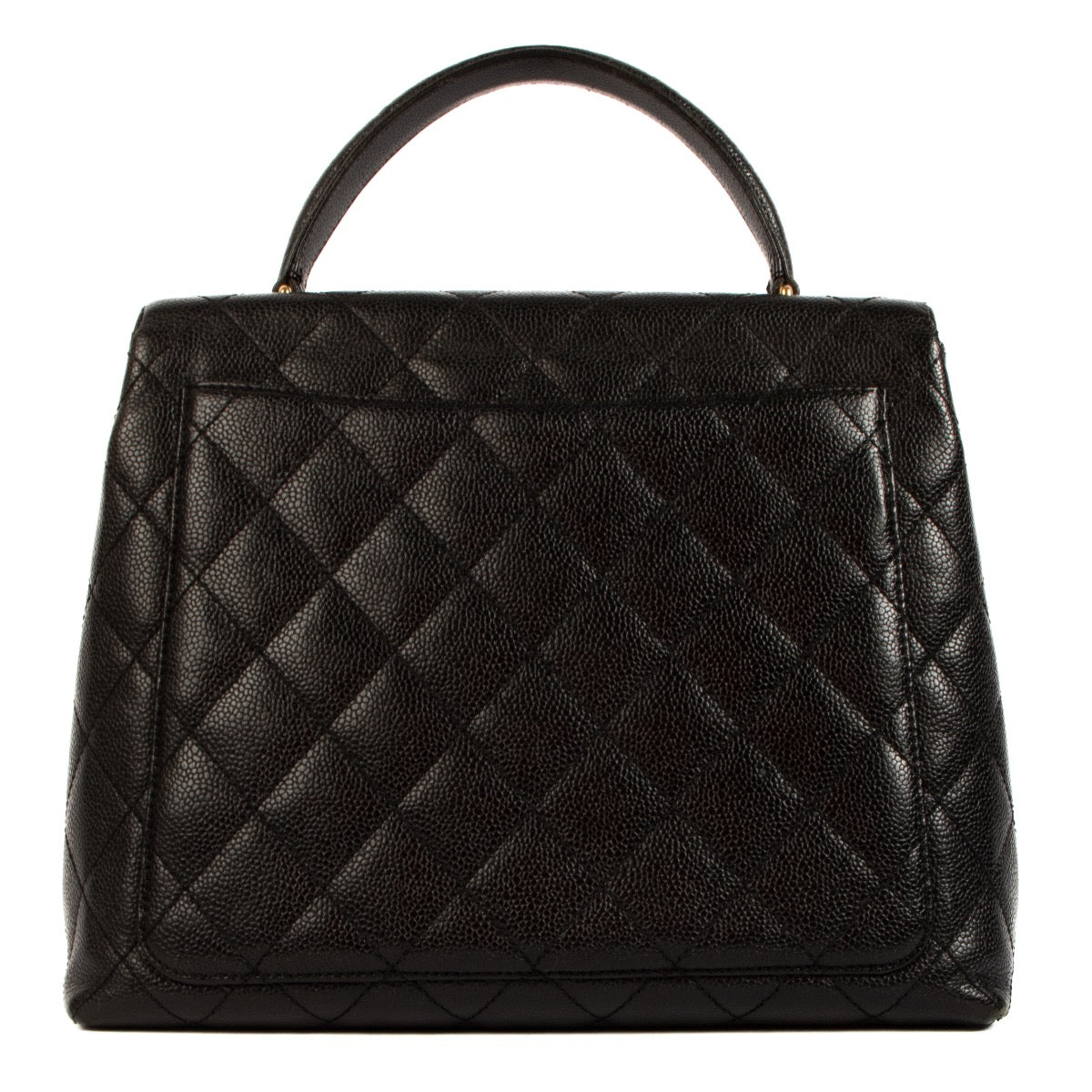 Shop safe online at Labellov in Antwerp, Brussels and Knokke this 100% authentic second hand Chanel Black Caviar Leather Vintage Coco Top Handle