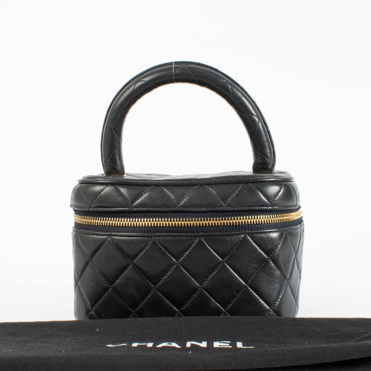 Authentic Preloved Chanel Black Vanity Vintage Top Handle on Labellov.com