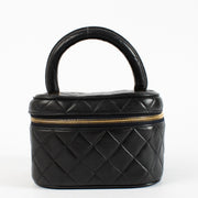 Authentic Preloved Chanel Black Vanity Vintage Top Handle on Labellov.com