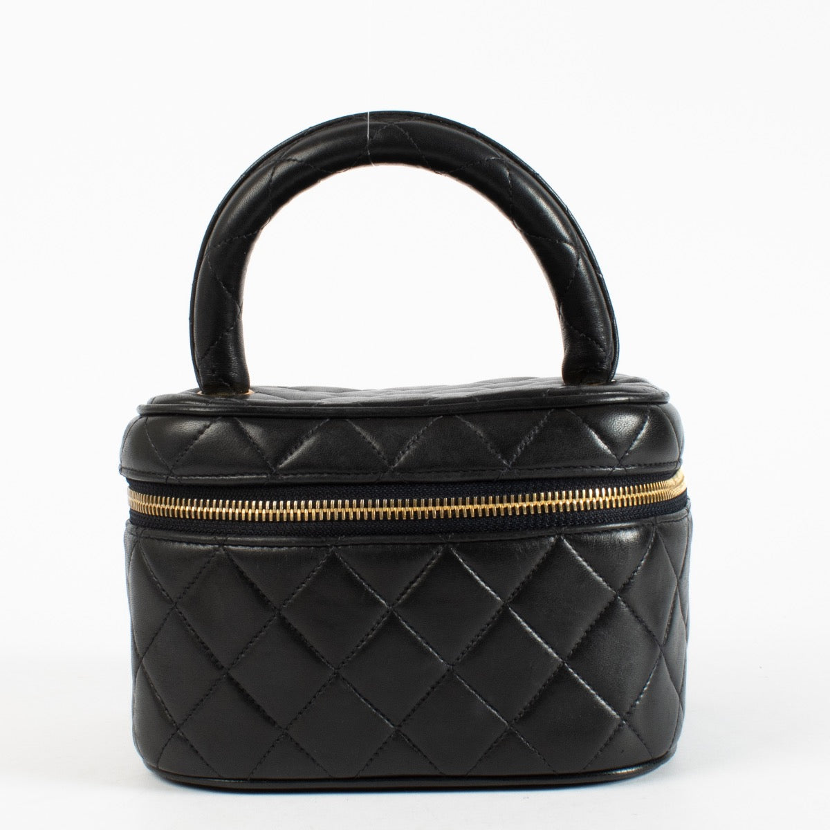 Authentic Preloved Chanel Black Vanity Vintage Top Handle on Labellov.com