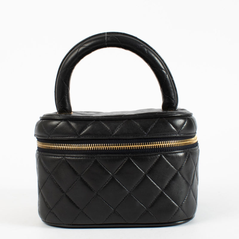 Authentic Preloved Chanel Black Vanity Vintage Top Handle on Labellov.com