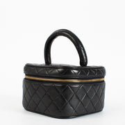 Authentic Preloved Chanel Black Vanity Vintage Top Handle on Labellov.com
