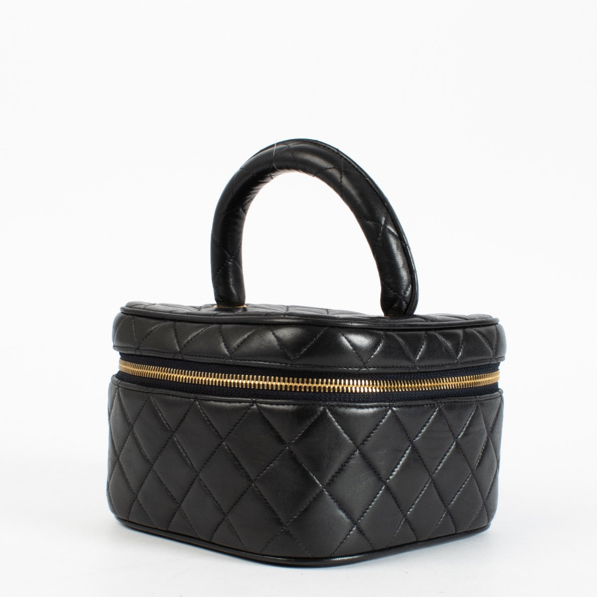 Authentic Preloved Chanel Black Vanity Vintage Top Handle on Labellov.com