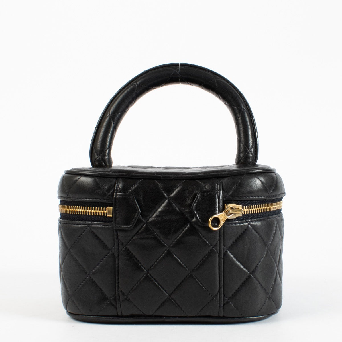 Authentic Preloved Chanel Black Vanity Vintage Top Handle on Labellov.com