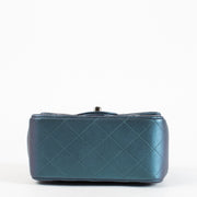 authentic preloved Chanel Blue Lambskin Metallic Classic Mini Square Bag on Labellov.com