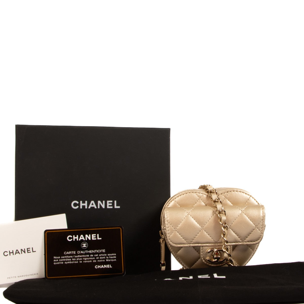 Shop 100% authentic second-hand The Chanel Gold Heart 22S Mini Crossbody Bag on Labellov.com