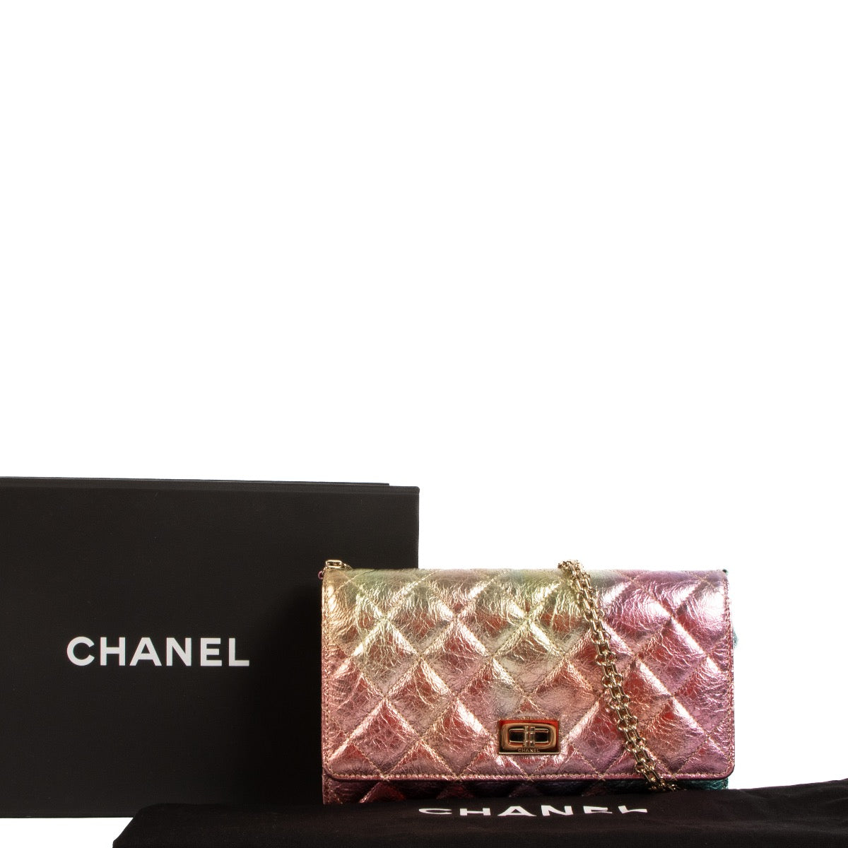 Shop 100% authentic second-hand Chanel Rainbow Metallic Reissue Wallet On Chain Crossbody Bag on Labellov.com