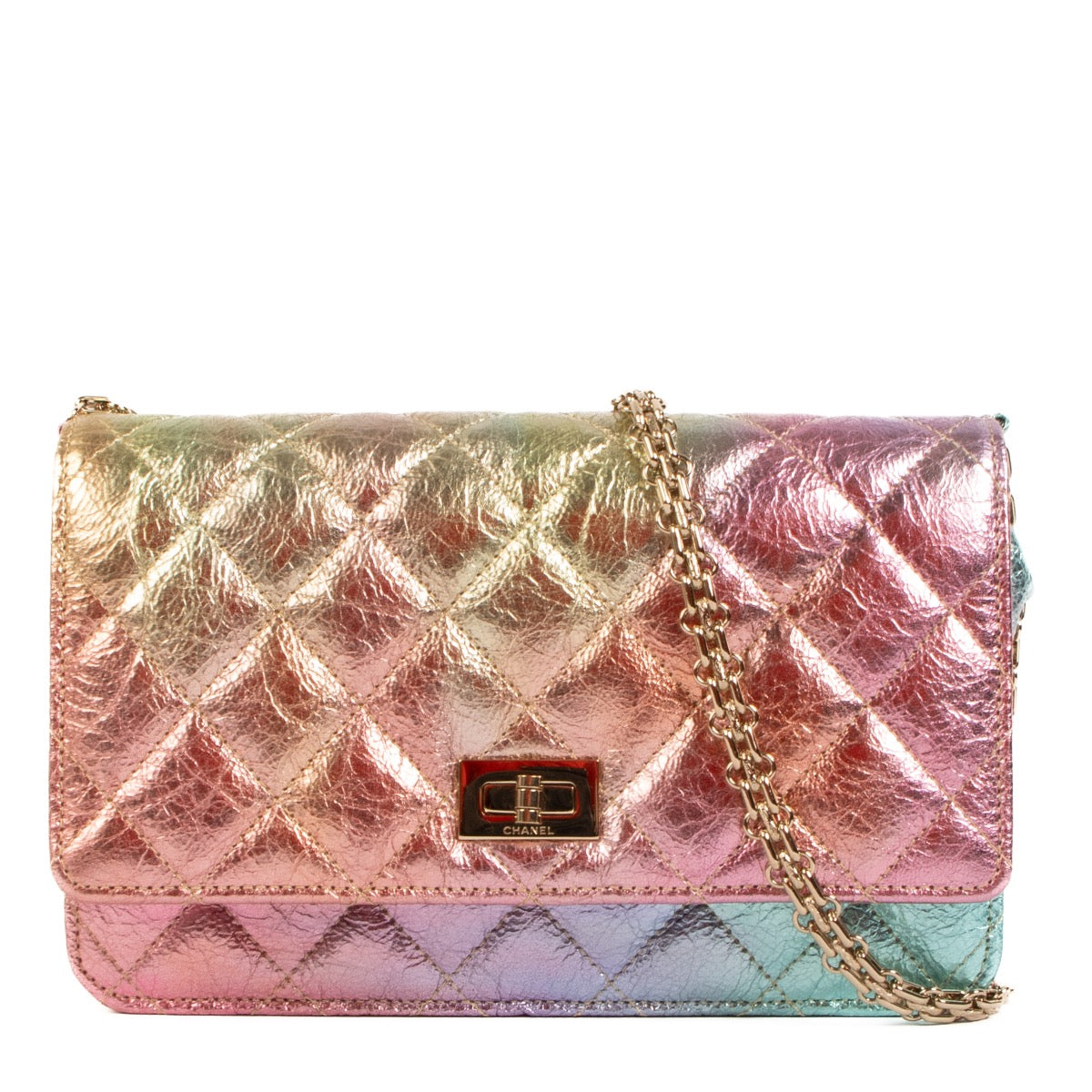 Shop 100% authentic second-hand Chanel Rainbow Metallic Reissue Wallet On Chain Crossbody Bag on Labellov.com