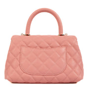 Shop safe online at Labellov in Antwerp, Brussels and Knokke this 100% authentic second hand Chanel Pink Caviar Leather Small Coco Top Handle