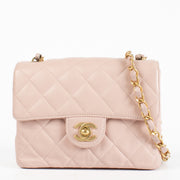authentic preloved Chanel Pink Lambskin Mini Square Classic Bag on Labellov.com