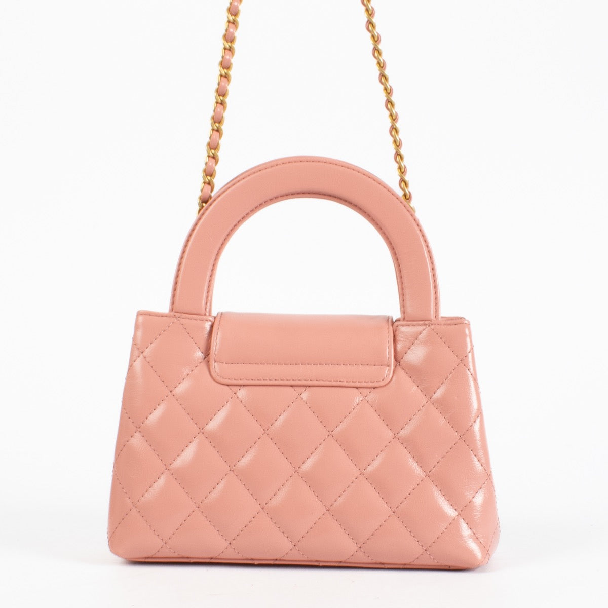 Authentic Second Hand Chanel Pink Lambskin Kelly Nano Mini Shopping Bag on Labellov.com