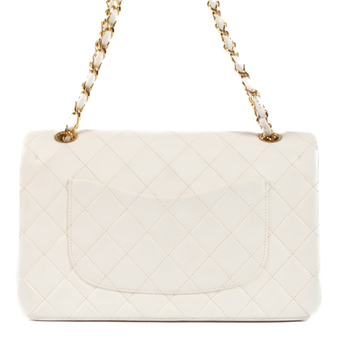 shop 100% authentic second hand Chanel Vintage White Lambskin Medium Classic Flap Bag on Labellov.com