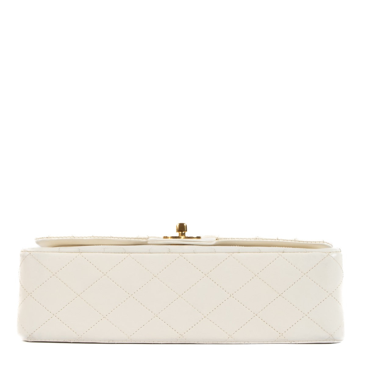 shop 100% authentic second hand Chanel Vintage White Lambskin Medium Classic Flap Bag on Labellov.com