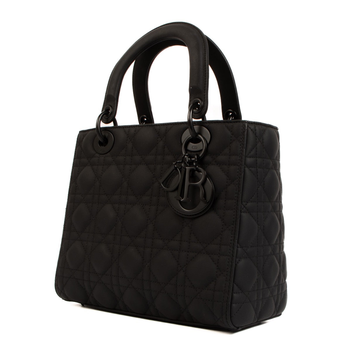 Shop safe online at Labellov in Antwerp Brussels and Knokke this 100% authentic second hand Christian Dior Black Ultramatte Medium Lady Dior