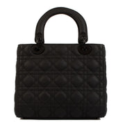 Shop safe online at Labellov in Antwerp Brussels and Knokke this 100% authentic second hand Christian Dior Black Ultramatte Medium Lady Dior