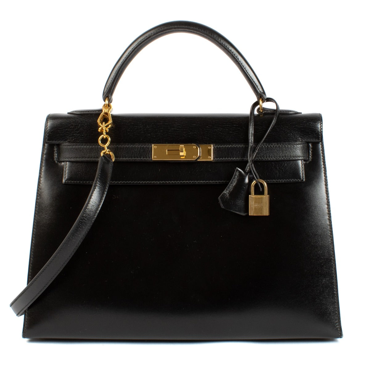 Hermès Vintage Kelly 32 Black Box GHW