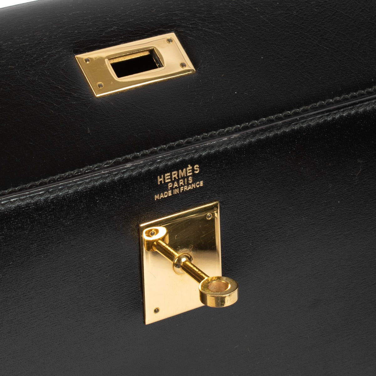 Hermès Vintage Kelly 32 Black Box GHW