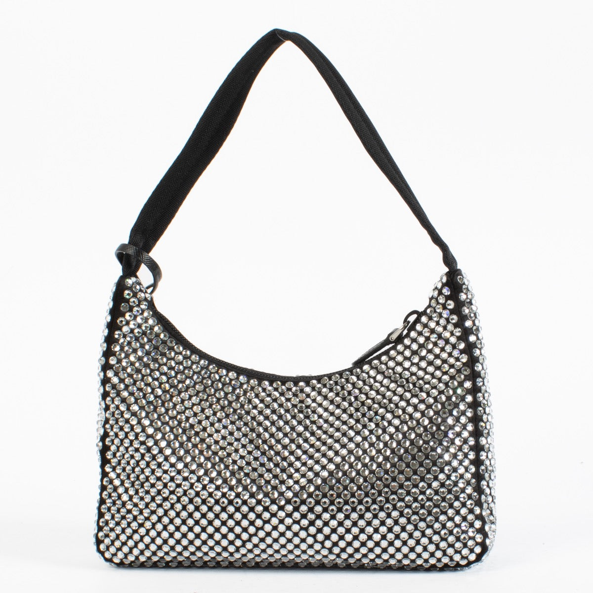 shop 100% authentic second hand Prada Black Re-Edition 2000 Mini Satin Bag With Crystals on Labellov.com