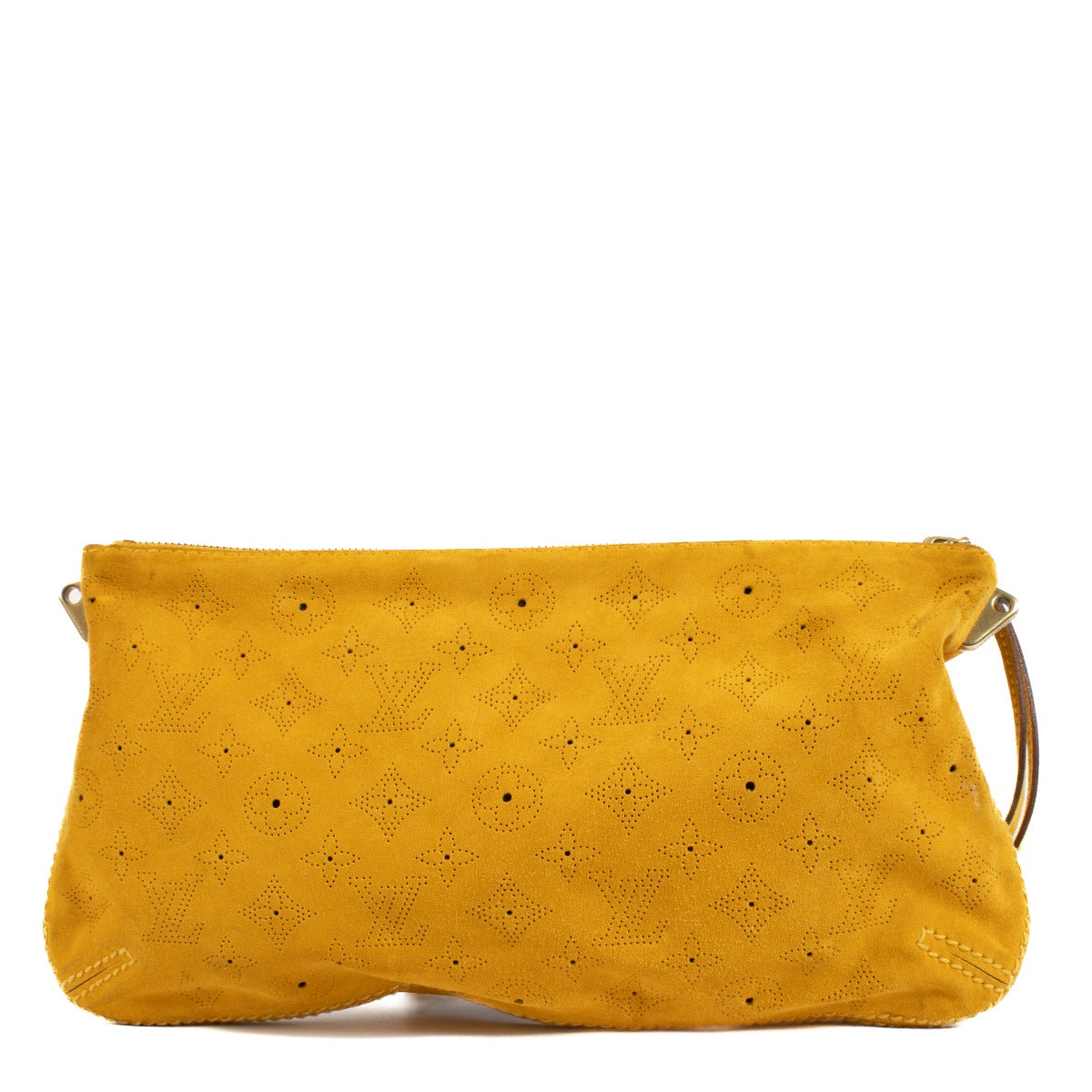 Shop safe online at Labellov in Antwerp, Brussels and Knokke this 100% authentic second hand Louis Vuitton Yellow Suede Clutch