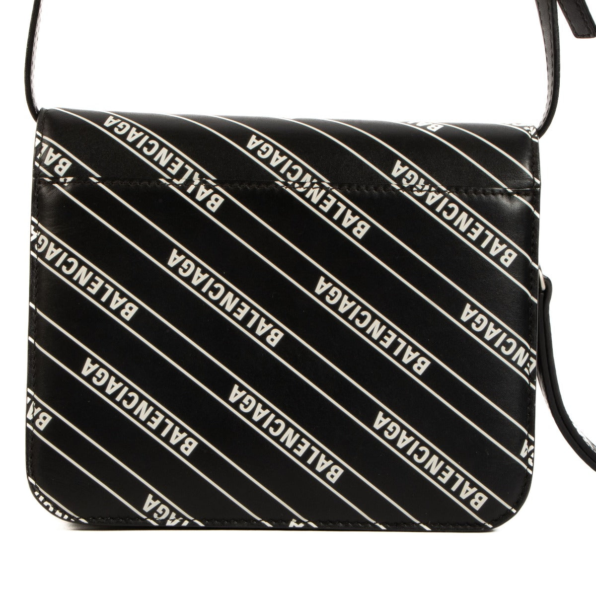 Balenciaga Zwarte Diagonale Logo Kleine B Tas