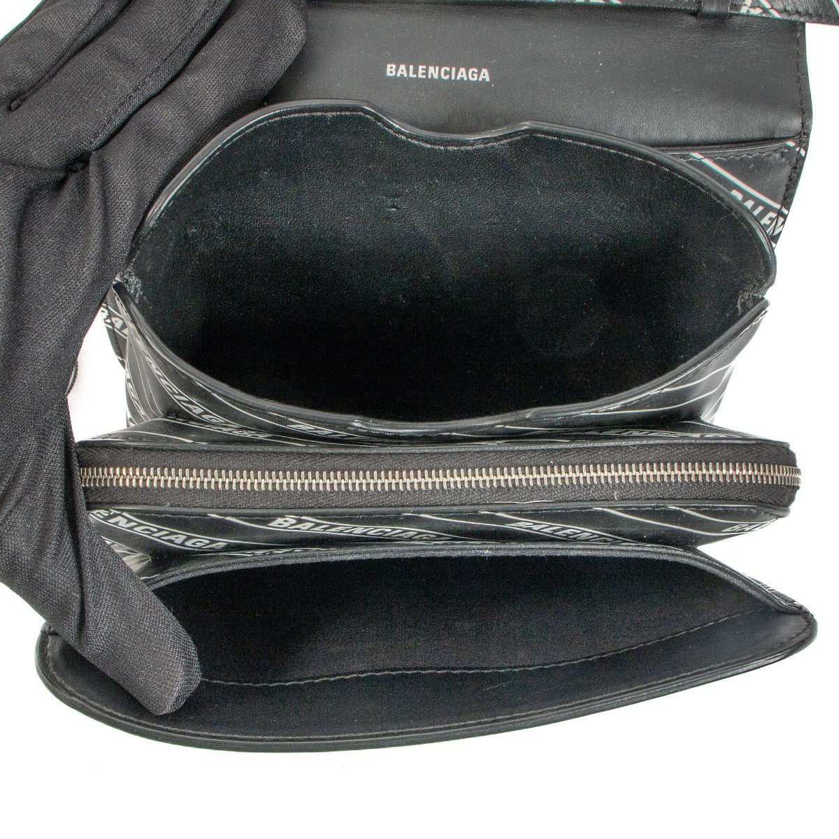 Balenciaga Zwarte Diagonale Logo Kleine B Tas