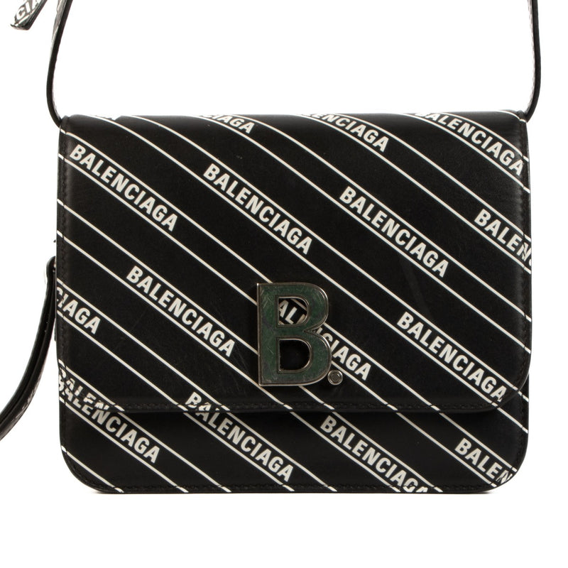 Balenciaga Black Diagonal Logo Small B Bag