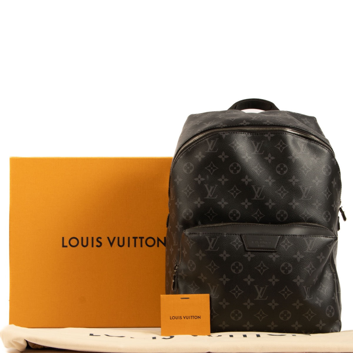 Shop safe online at Labellov in Antwerp, Brussels and Knokke this 100% authentic second hand Louis Vuitton Monogram Eclipse Discovery Backpack