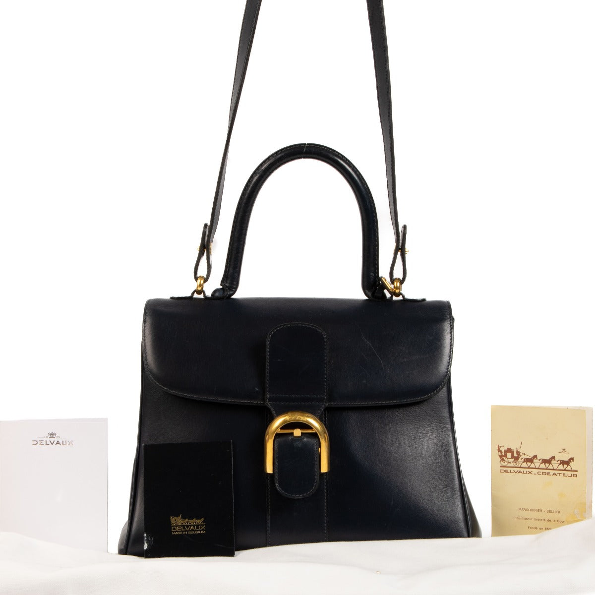 Delvaux Vintage Blue Box Calf Brillant MM