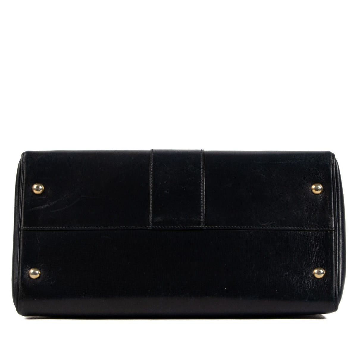 Delvaux 1990 Vintage Bleu Box Calf Brillant MM
