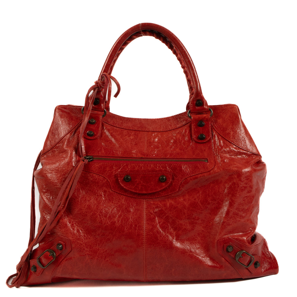 Balenciaga Tomato Red Brief Top Handle Bag