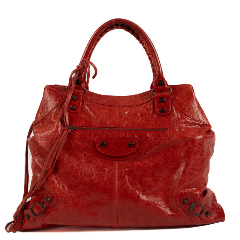Balenciaga Tomato Red Brief Top Handle Bag