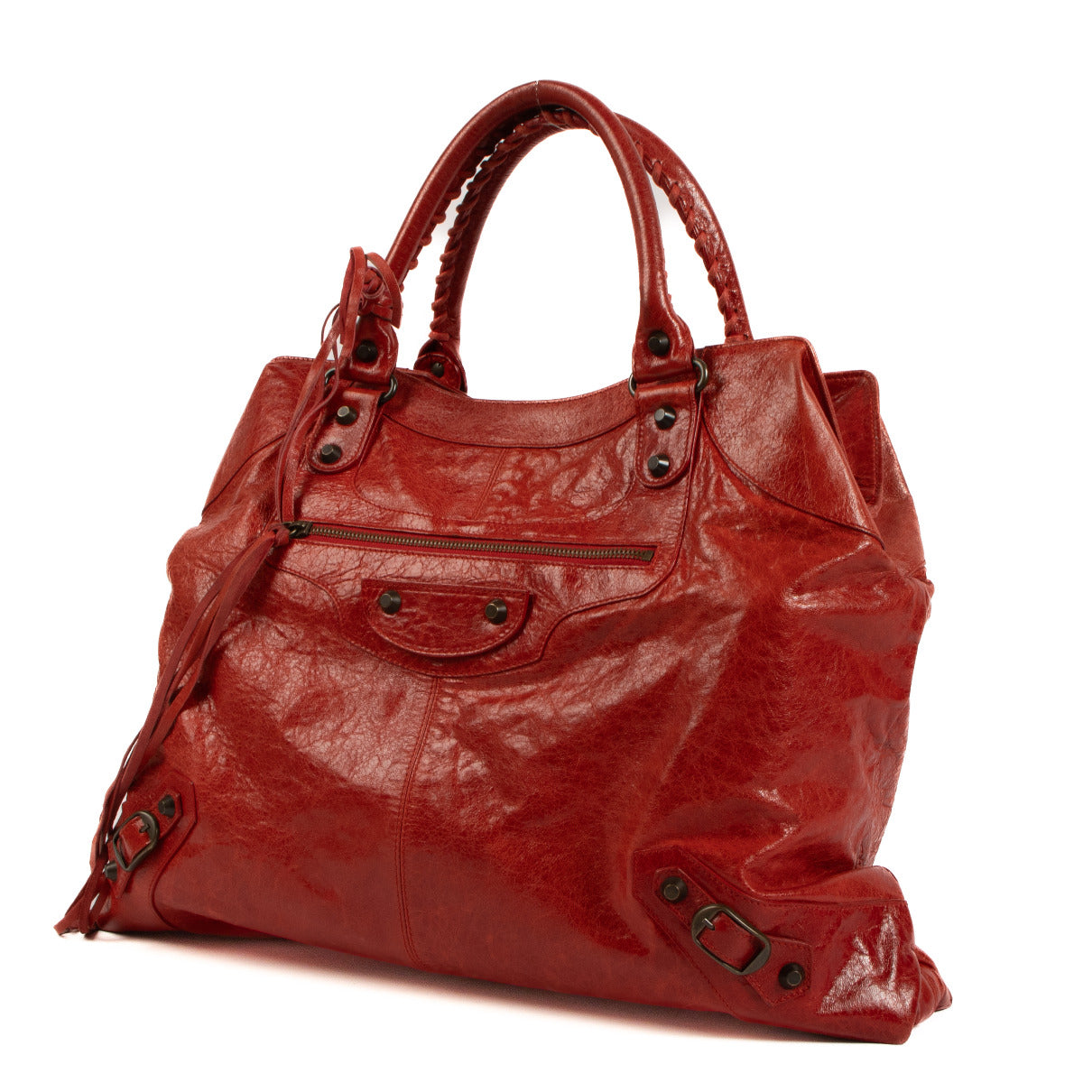 Balenciaga Tomato Red Brief Top Handle Bag