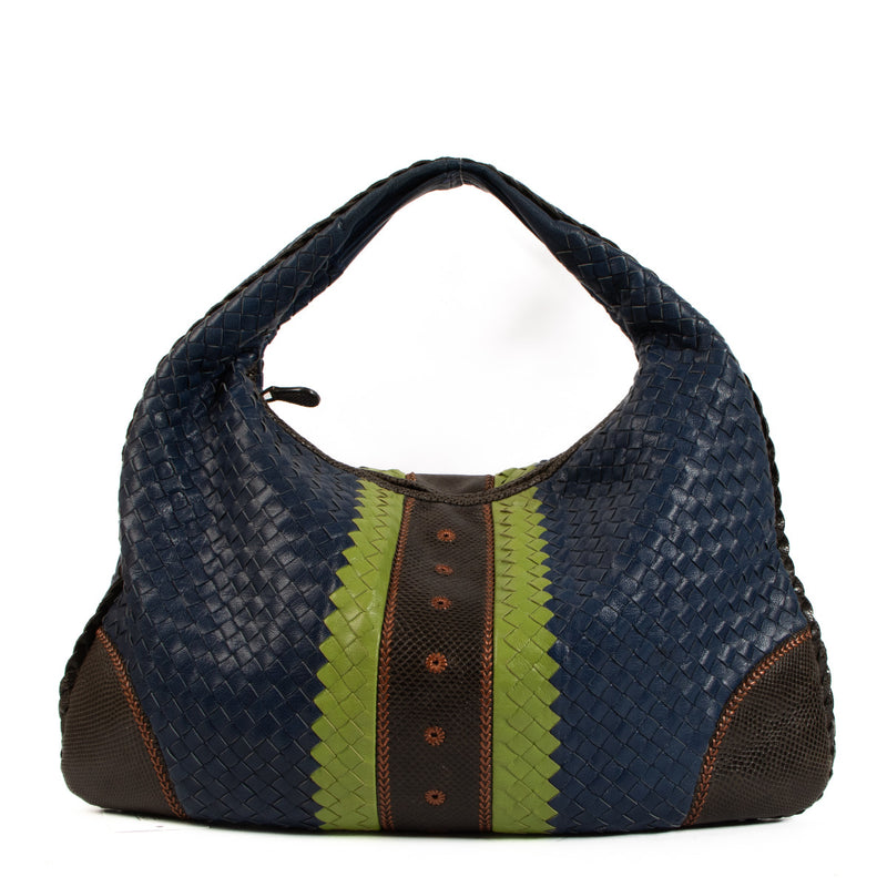 Bottega Veneta Intrecciato Snakeskin Large Veneta Hobo Bag