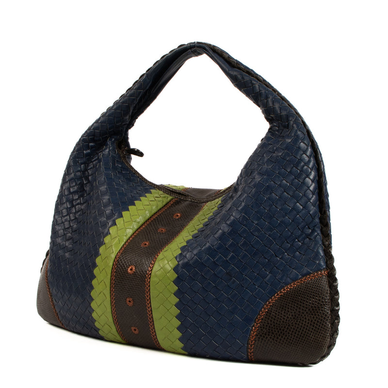 Bottega Veneta Intrecciato Snakeskin Large Veneta Hobo Bag