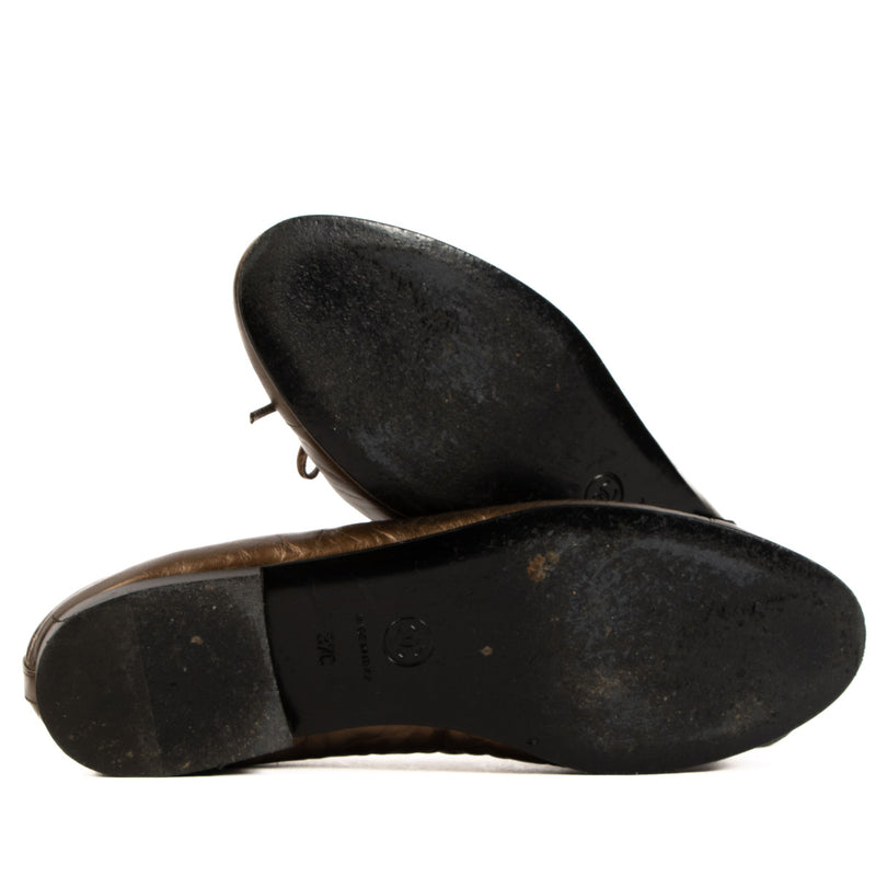 Chanel Bronze Ballerina Flats - size 37