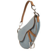 buy real authentic Christian Dior Blue Denim Saddle Bag safe online at Labellov.com or in Brussels, Knokke and Antwerp