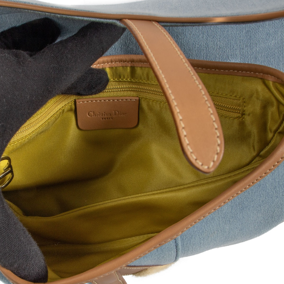 Christian Dior Blauwe Denim Zadeltas