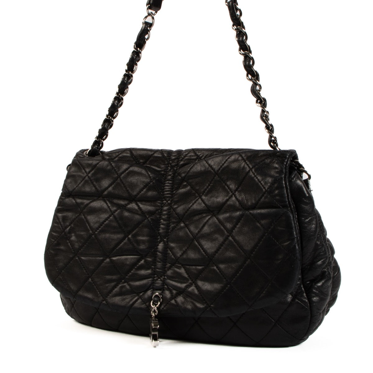 Shop 100% authentic second-hand Chanel Black Lambskin Quilted Small Sharpe Flap bag on Labellov.com