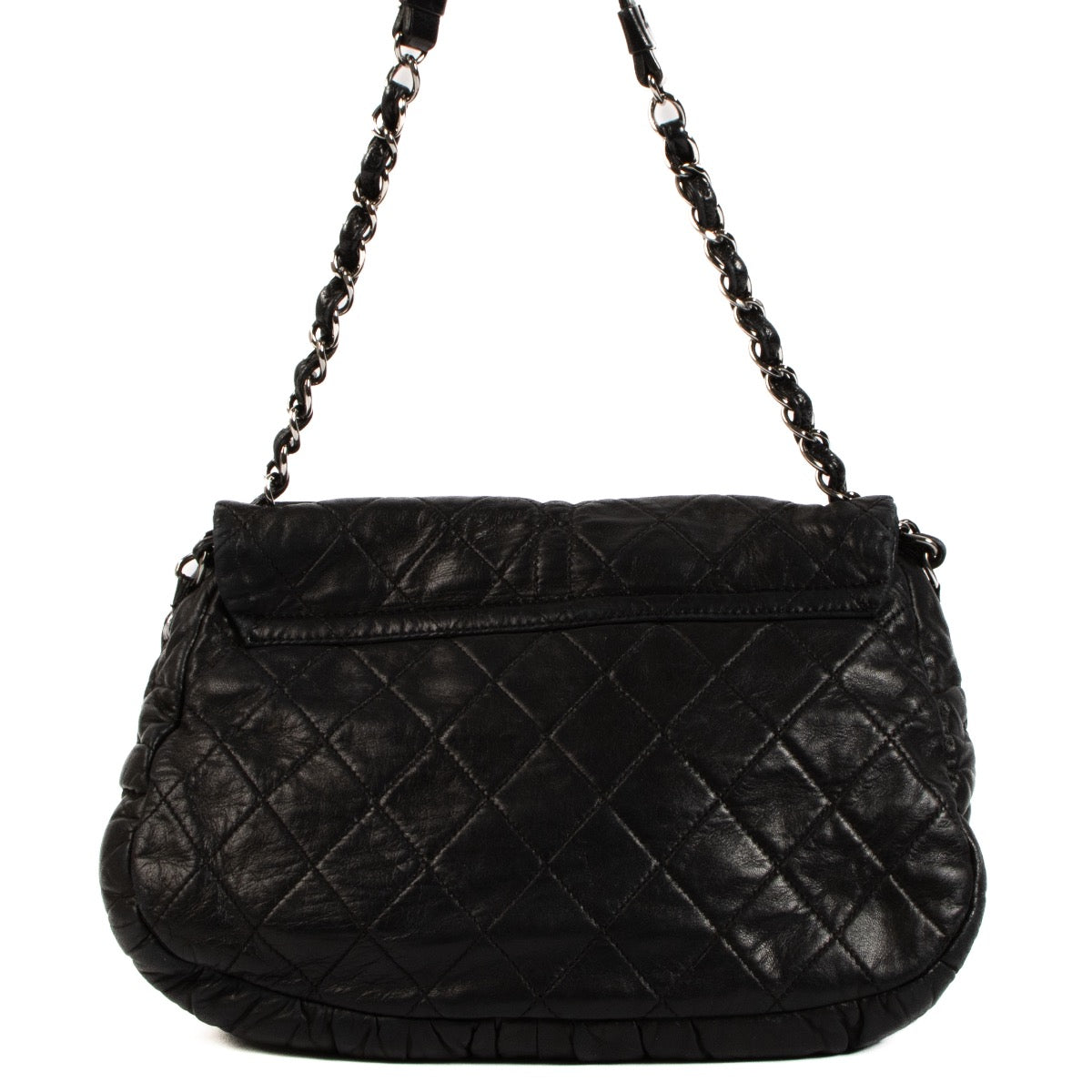 Shop 100% authentic second-hand Chanel Black Lambskin Quilted Small Sharpe Flap bag on Labellov.com