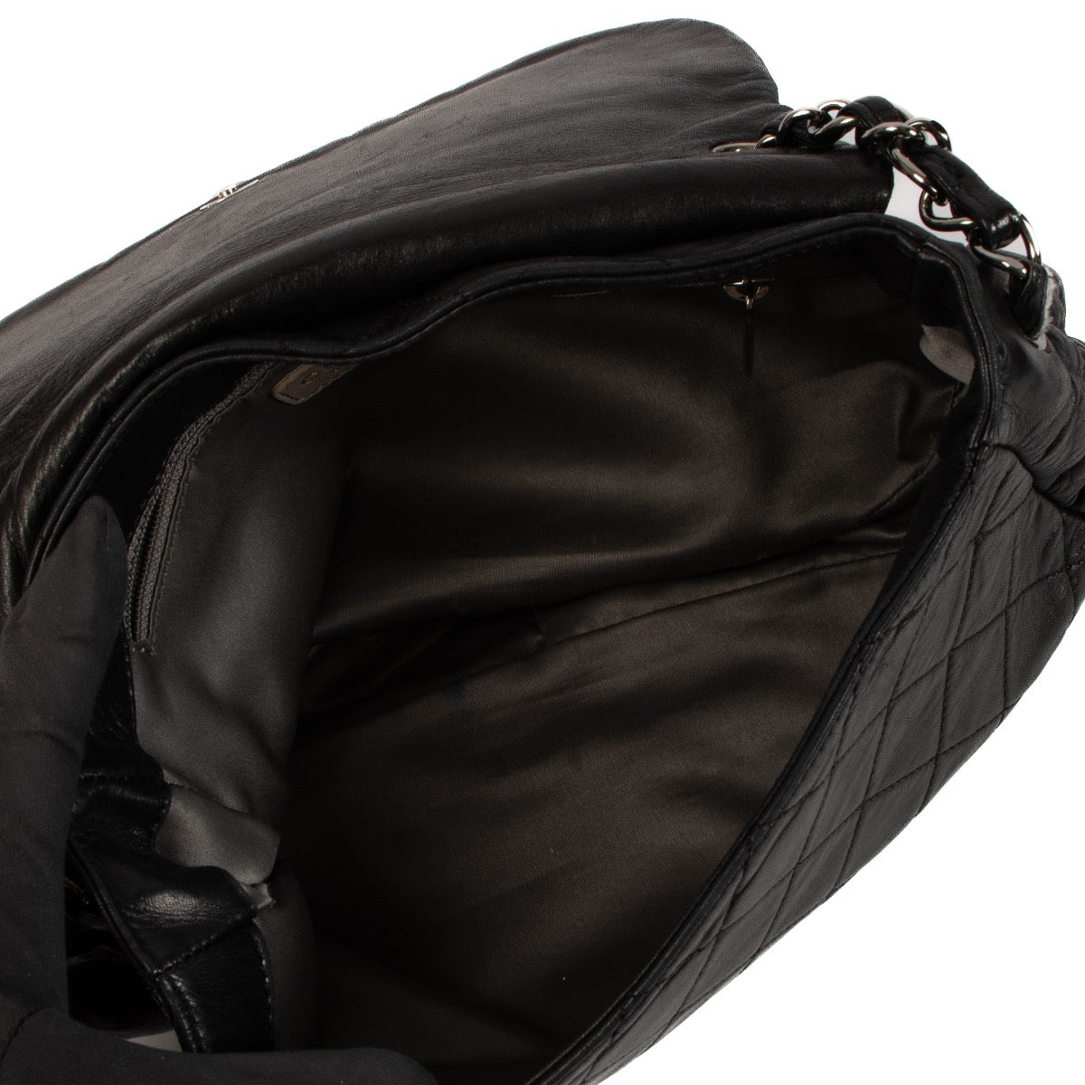 Shop 100% authentic second-hand Chanel Black Lambskin Quilted Small Sharpe Flap bag on Labellov.com