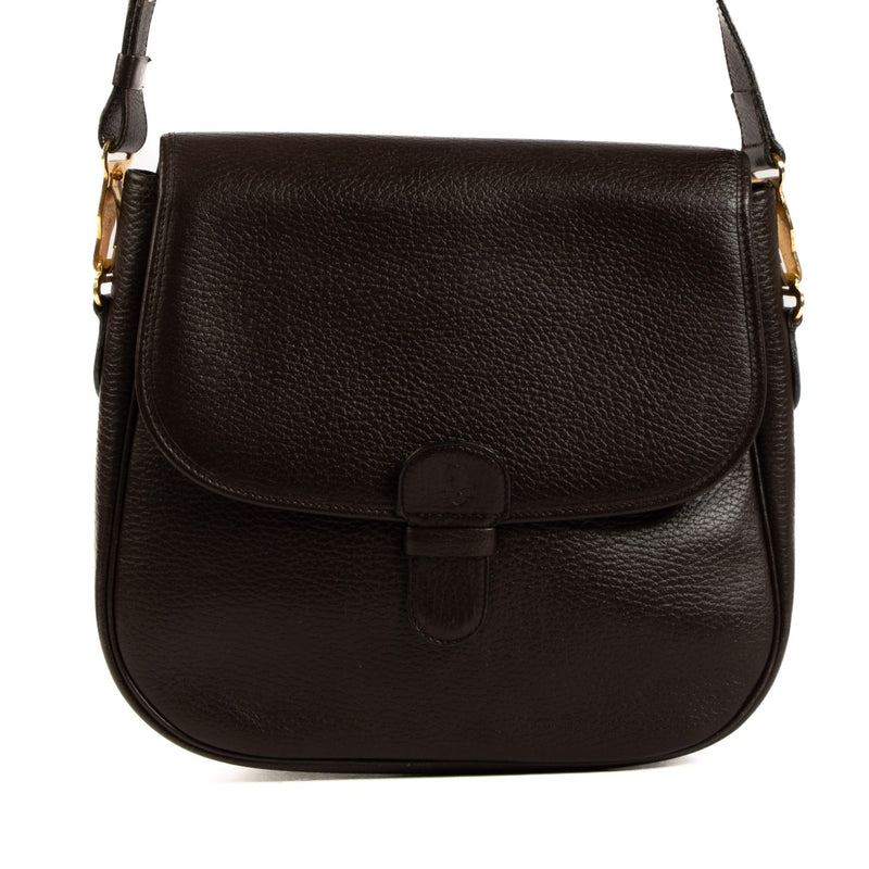 Christian Dior Vintage Brown Leather Crossbody Bag