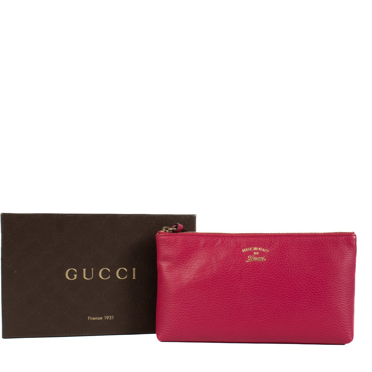 Shop 100% authentic Gucci Fuchsia Leather Clutch/Accessory Pouch at Labellov.com.