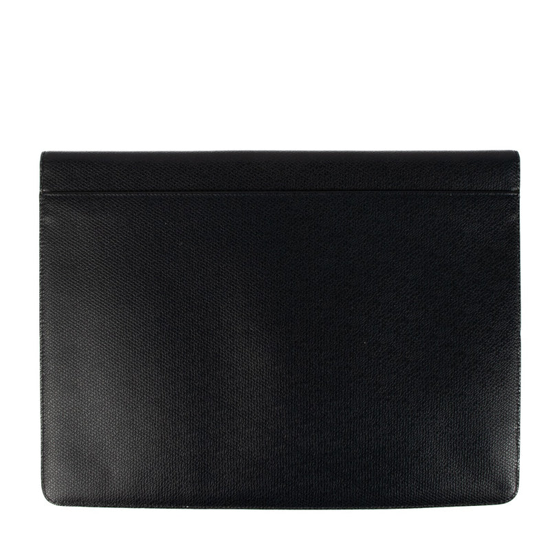 Buy an authentic second hand Saint Laurent Blue Grained Leather Envelope Clutch in new condition at Labellov Antwerp.
